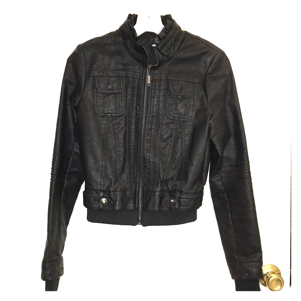 Jou Jou Faux Leather Bomber Jacket